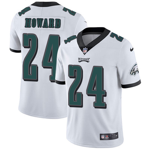 Nike Eagles #24 Jordan Howard White Men's Stitched NFL Vapor Untouchable Limited Jersey