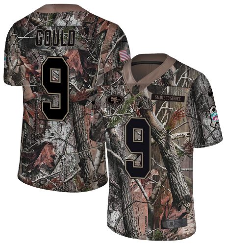 Nike 49ers #9 Robbie Gould Camo Men's Stitched NFL Limited Rush Realtree Jersey