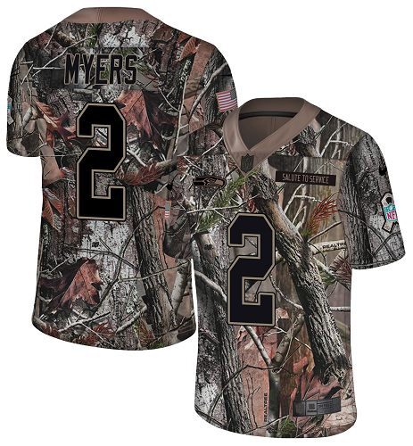 Nike Seahawks #2 Jason Myers Camo Men's Stitched NFL Limited Rush Realtree Jersey