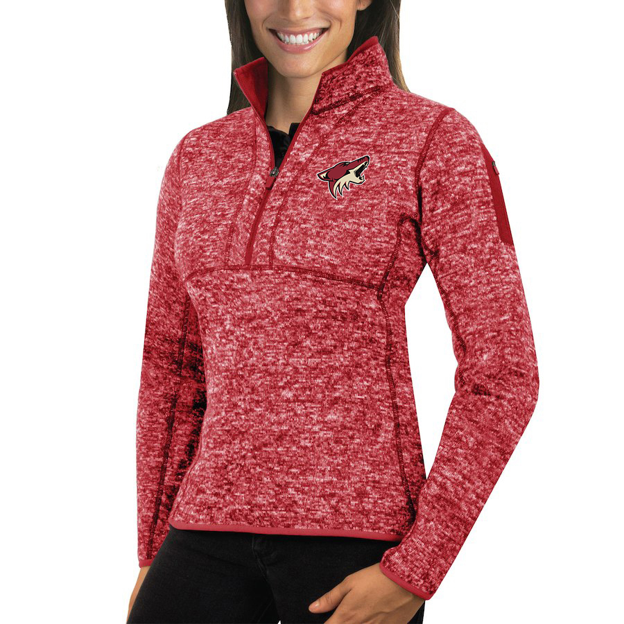 Arizona Coyotes Antigua Women's Fortune 1/2-Zip Pullover Sweater Red