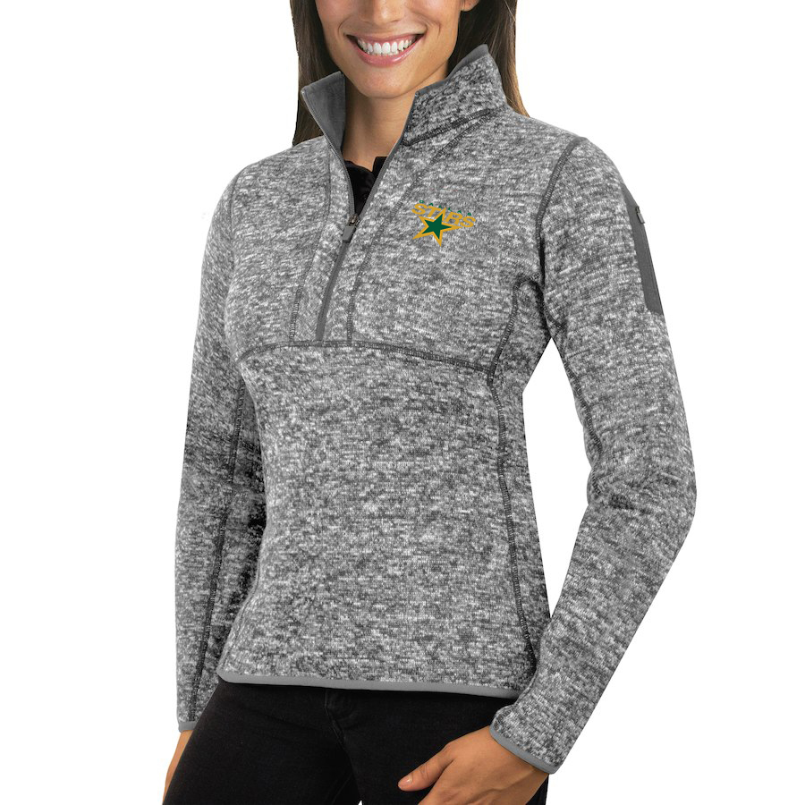 Dallas Stars Antigua Women's Fortune 1/2-Zip Pullover Sweater Black