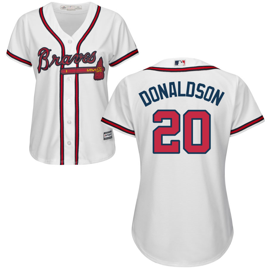 Braves #20 Josh Donaldson White Women's Home Cool Base Stitched MLB Jersey