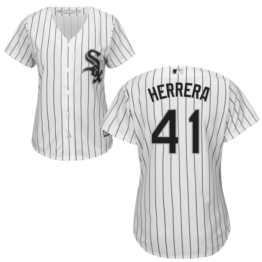 White Sox #41 Kelvin Herrera Women's Cool Base White Stitched MLB Jersey - Click Image to Close