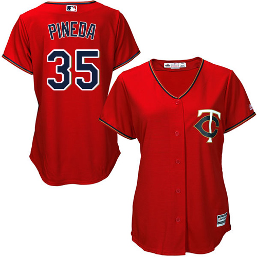 Twins #35 Michael Pineda Red Women's Alternate Stitched MLB Jersey - Click Image to Close