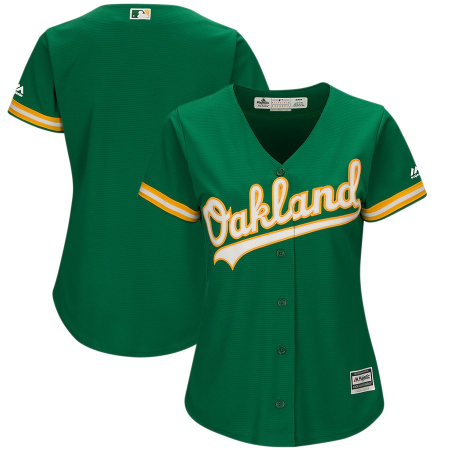 Women's Oakland Athletics Majestic Kelly Green Cool Base Team Jersey