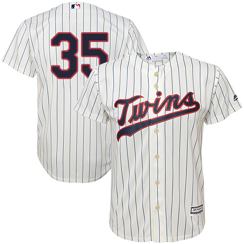 Twins #35 Michael Pineda Cream Strip Cool Base Stitched Youth MLB Jersey - Click Image to Close