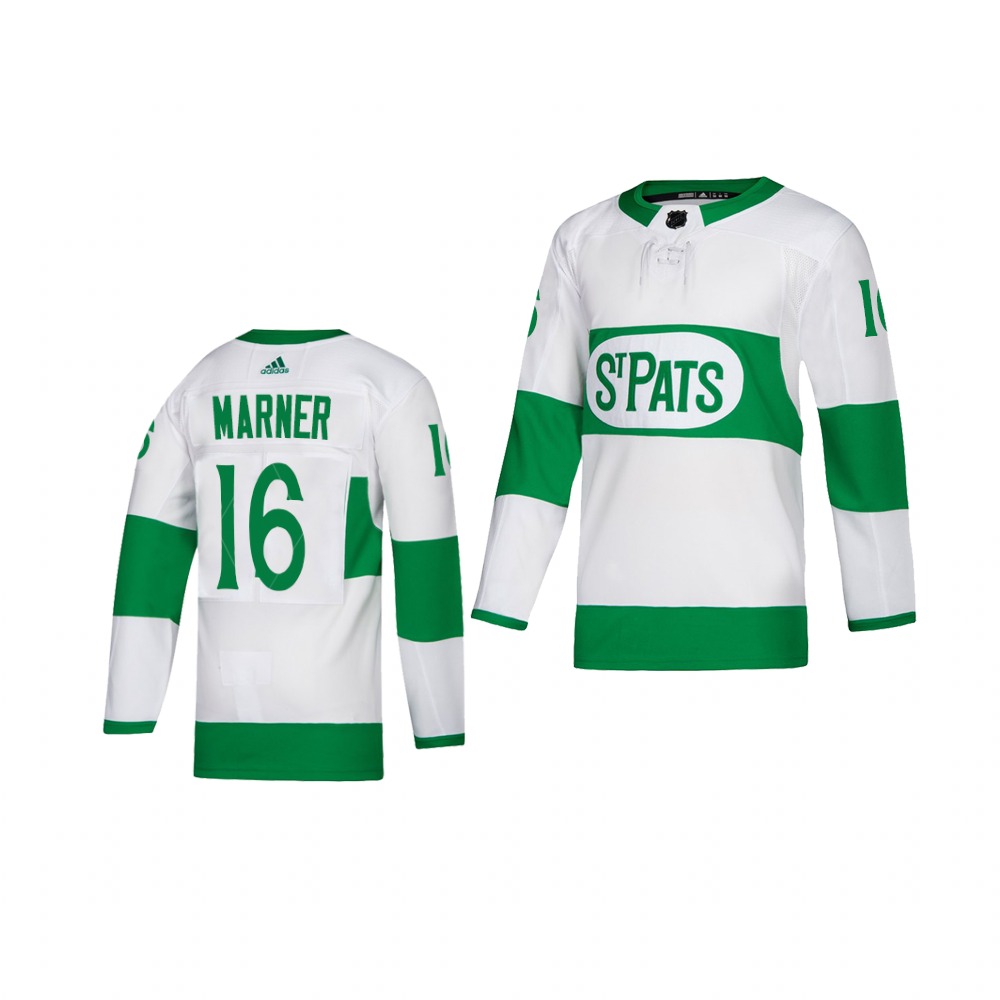 Adidas Maple Leafs #16 Mitch Marner White 2019 St. Patrick's Day Authentic Player Stitched Youth NHL Jersey - Click Image to Close