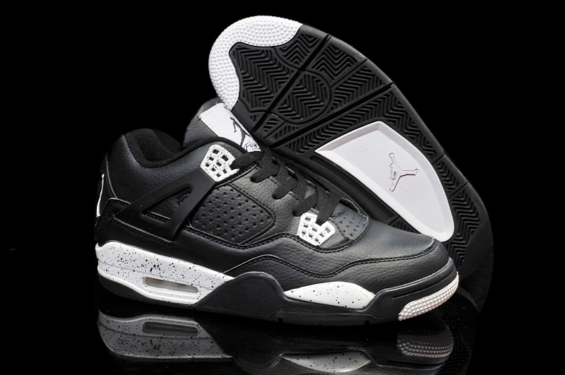 Men's Air Jordan 4 Black White Shoes