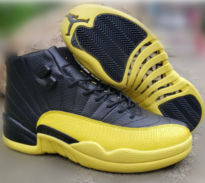 Men's Running Weapon Air Jordan 12 Yellow Shoes