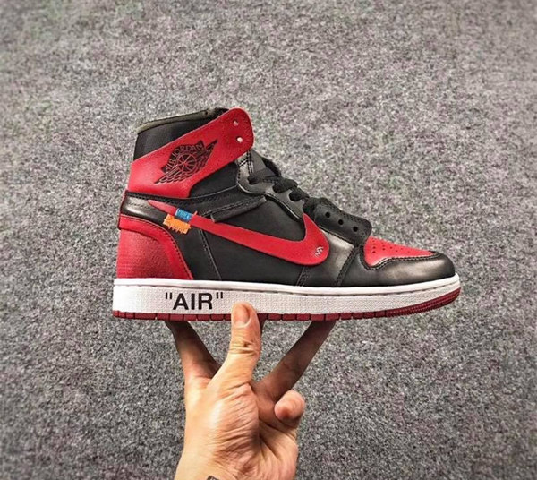 Men's Air Jordan AJ1 Black and red shoes 10001222 - Click Image to Close