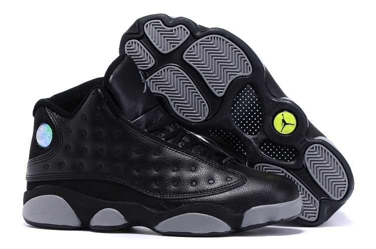 Running weapon Cheap Wholesale Nike Shoes Air Jordan 13 Black/Grey