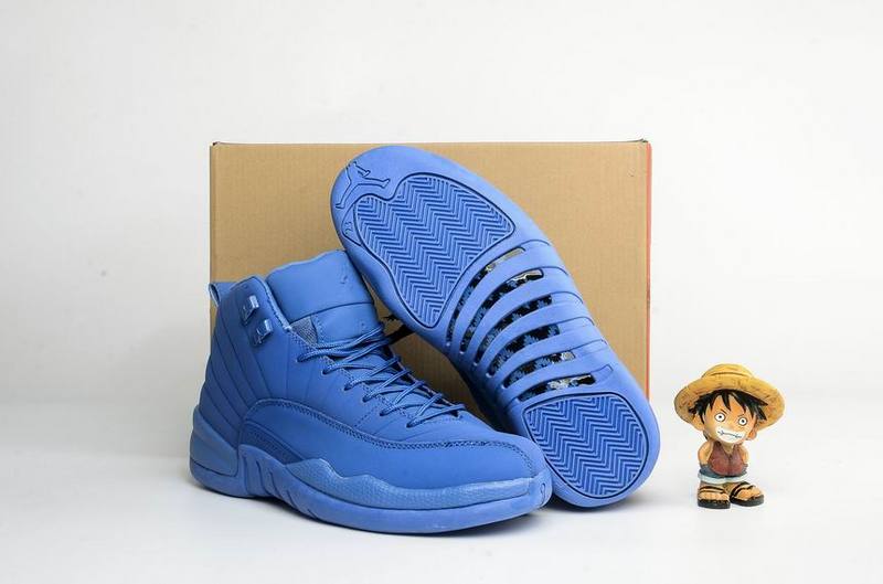 Running weapon Cheap Wholesale Air Jordan 12 Blue Suede Retro Men