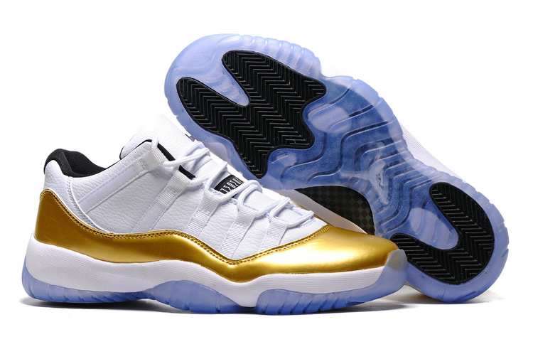 Running weapon Cheap Air Jordan 11 Retro Men Golden/White