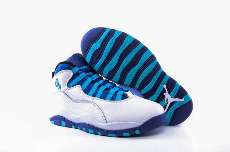 Running weapon Cheap Air Jordan 10 Retro Men White/Blue/Navy Newest