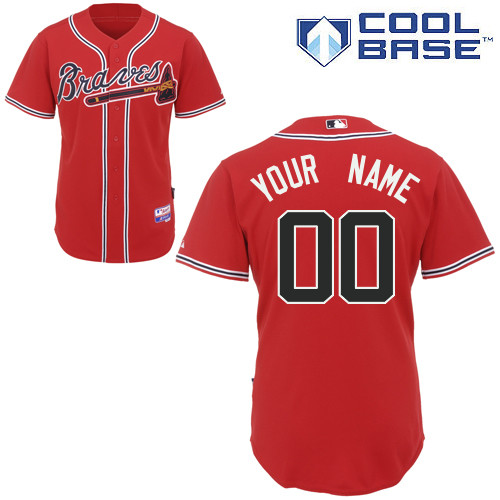 Braves Personalized Authentic Red MLB Jersey (S-3XL) - Click Image to Close