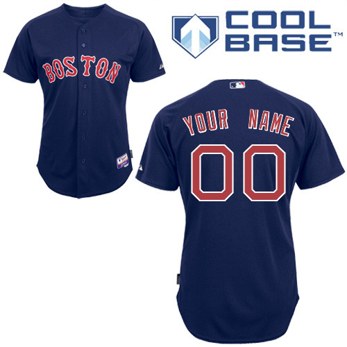 Red Sox Personalized Authentic Blue MLB Jersey (S-3XL) - Click Image to Close