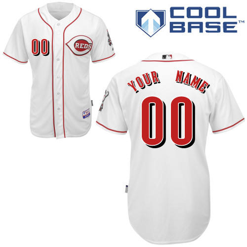 Reds Personalized Authentic White MLB Jersey (S-3XL) - Click Image to Close