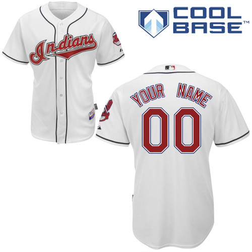 Indians Personalized Authentic White MLB Jersey (S-3XL) - Click Image to Close