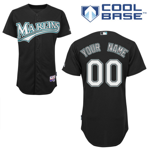 Marlins Personalized Authentic Black MLB Jersey (S-3XL) - Click Image to Close