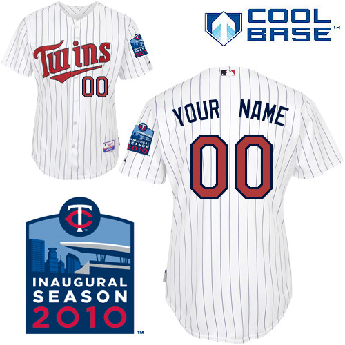 Twins Personalized Authentic White 2010 Cool Base MLB Jersey (S-3XL)