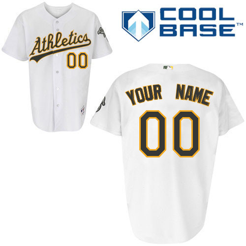 Athletics Personalized Authentic White Cool Base MLB Jersey (S-3XL) - Click Image to Close