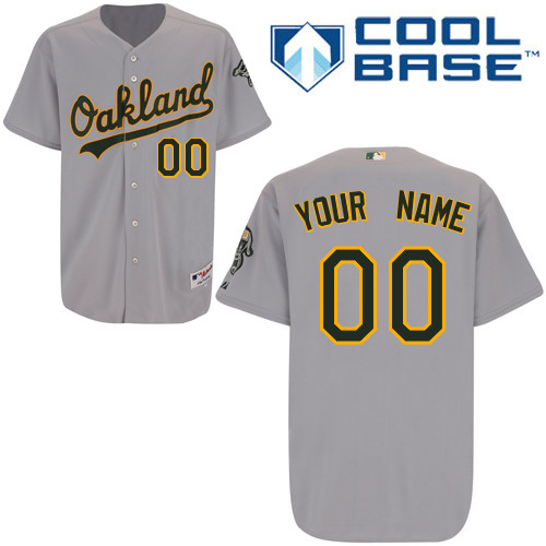 Athletics Personalized Authentic Grey Cool Base MLB Jersey (S-3XL) - Click Image to Close