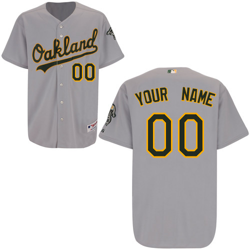 Athletics Personalized Authentic Grey MLB Jersey (S-3XL)