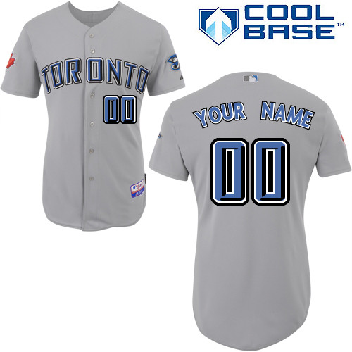 Blue Jays Authentic Grey Cool Base MLB Jersey (S-3XL) - Click Image to Close