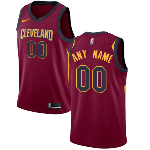 Men's Nike Cavaliers Personalized Swingman Red NBA Icon Edition Jersey