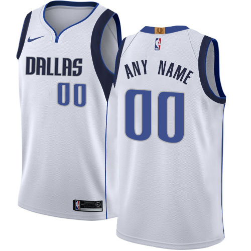 Men's Nike Mavericks Personalized Swingman White NBA Association Edition Jersey