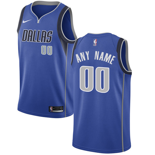 Men's Nike Mavericks Personalized Swingman Royal Blue NBA Icon Edition Jersey