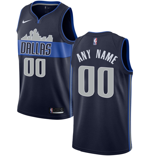 Men's Nike Mavericks Personalized Swingman Navy Blue NBA Statement Edition Jersey