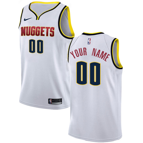 Men's Nike Nuggets Personalized Swingman White NBA Association Edition Jersey