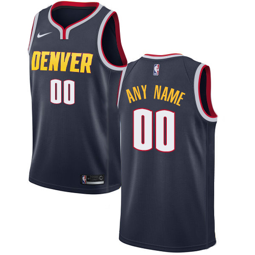 Men's Nike Nuggets Personalized Swingman Navy Blue NBA Icon Edition Jersey