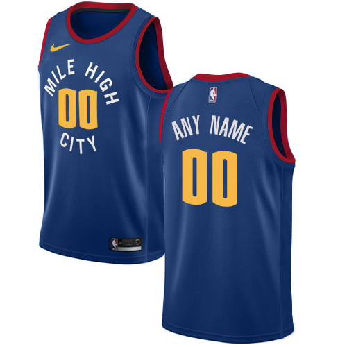 Men's Nike Nuggets Personalized Swingman Blue Alternate NBA Statement Edition Jersey