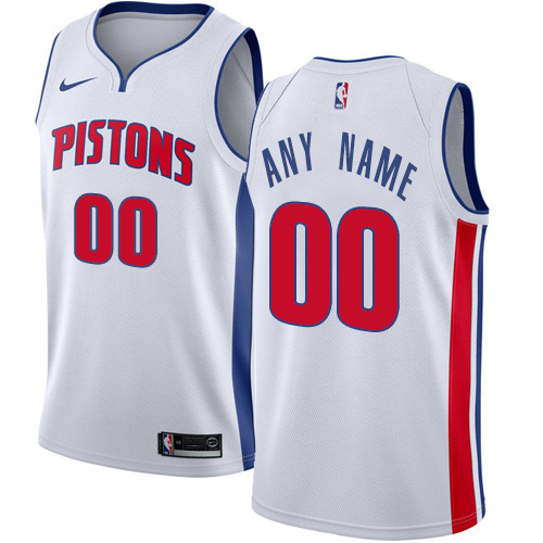 Men's Nike Pistons Personalized Swingman White NBA Association Edition Jersey - Click Image to Close