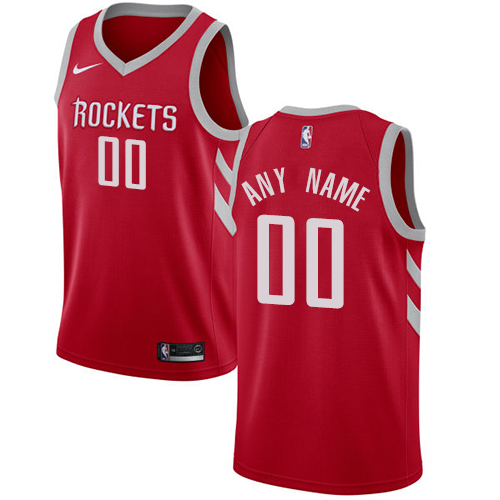 Men's Nike Rockets Personalized Swingman Red NBA Icon Edition Jersey