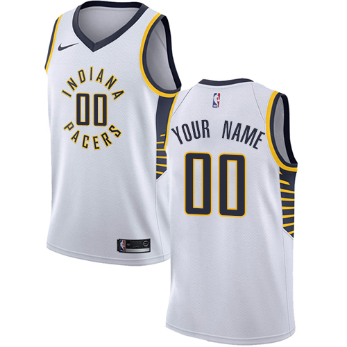 Men's Nike Pacers Personalized Swingman White NBA Association Edition Jersey