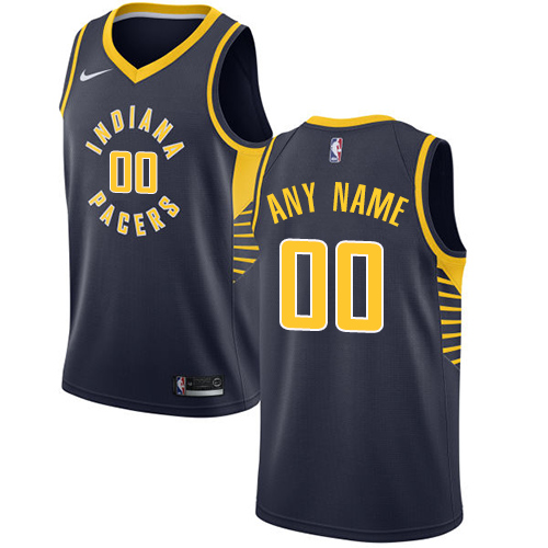 Men's Nike Pacers Personalized Swingman Navy Blue NBA Icon Edition Jersey