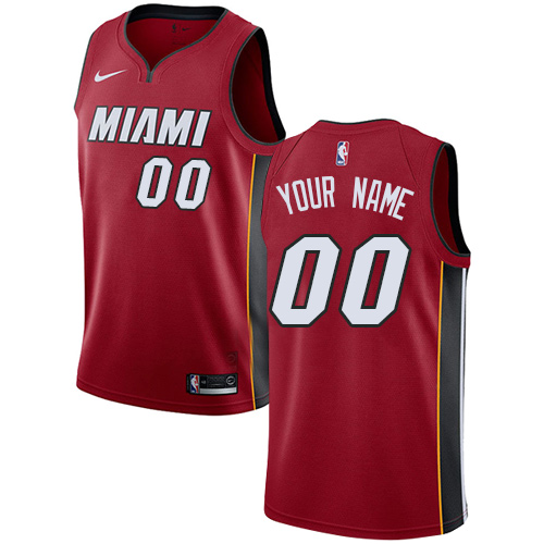 Men's Nike Heat Personalized Swingman Red NBA Statement Edition Jersey