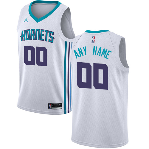 Men's Jordan Hornets Personalized Swingman White NBA Association Edition Jersey