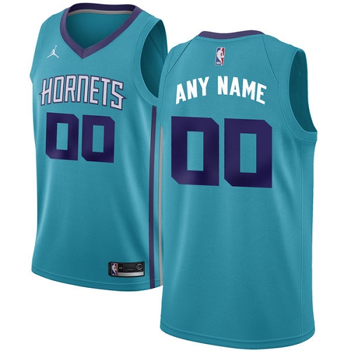 Men's Jordan Hornets Personalized Swingman Teal NBA Icon Edition Jersey