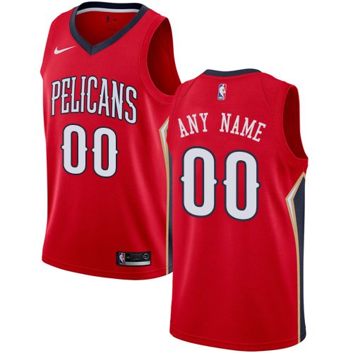 Men's Nike Pelicans Personalized Swingman Red NBA Statement Edition Jersey