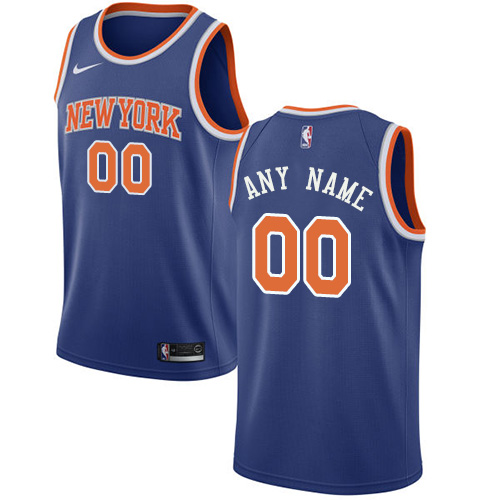 Men's Nike Knicks Personalized Swingman Royal Blue NBA Icon Edition Jersey