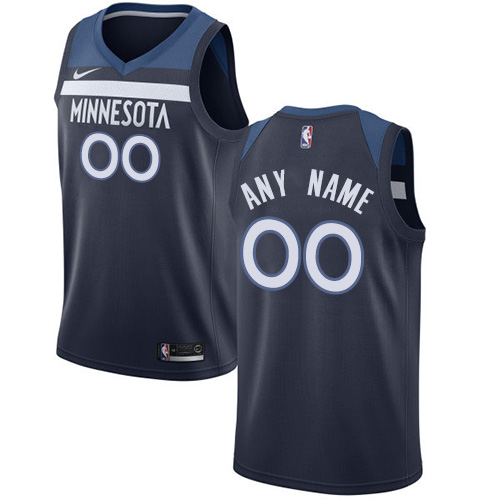 Men's Nike Timberwolves Personalized Swingman Navy Blue NBA Icon Edition Jersey