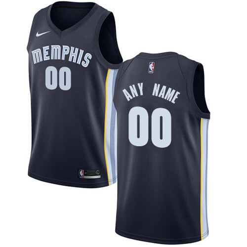 Men's Nike Grizzlies Personalized Swingman Navy Blue NBA Icon Edition Jersey