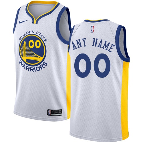 Men's Nike Warriors Personalized Swingman White NBA Association Edition Jersey