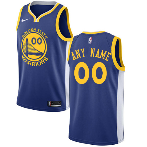 Men's Nike Warriors Personalized Swingman Royal Blue NBA Icon Edition Jersey