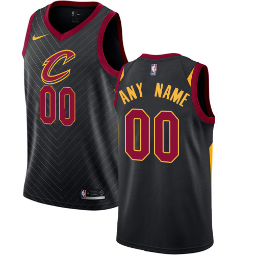 Men's Nike Cavaliers Personalized Swingman Black NBA Statement Edition Jersey