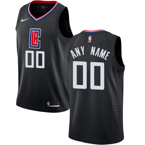 Men's Nike Clippers Personalized Swingman Black NBA Statement Edition Jersey